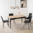 Kihúzható kerámia étkezőasztal 138–178 cm méretben, tölgy/fekete színben SAMER
