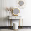 SARAH fésülködőasztal, fehér/arany