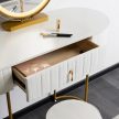 SARAH fésülködőasztal, fehér/arany