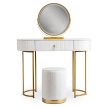 SARAH fésülködőasztal, fehér/arany