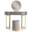 SARAH fésülködőasztal, szürke/arany
