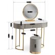 SARAH fésülködőasztal, szürke/arany