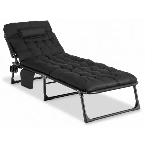 Garden sun lounger in black color - Saturn