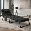 Garden sun lounger in black color - Saturn