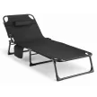Garden sun lounger in black color - Saturn