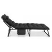 Garden sun lounger in black color - Saturn