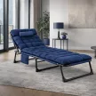 Garden sun lounger in dark blue color - Saturn