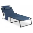 Garden sun lounger in dark blue color - Saturn