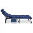 Garden sun lounger in dark blue color - Saturn