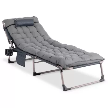 Garden sun lounger in grey color - Saturn