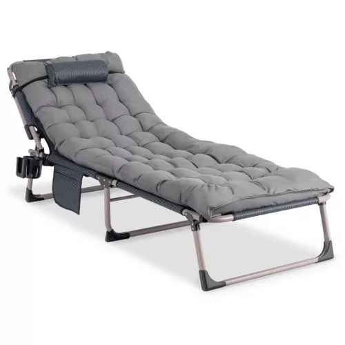 Garden sun lounger in grey color - Saturn