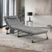 Garden sun lounger in grey color - Saturn