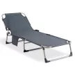 Garden sun lounger in grey color - Saturn