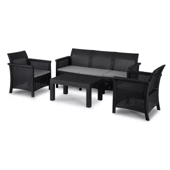 Outdoor Furniture Set Black SAVIO