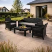 Outdoor Furniture Set Black SAVIO