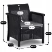 Outdoor Furniture Set Black SAVIO