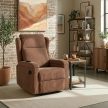 Massage Recliner Chair Brown Corduroy SEBASTIAN