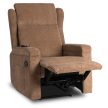 Massage Recliner Chair Brown Corduroy SEBASTIAN
