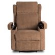 Massage Recliner Chair Brown Corduroy SEBASTIAN