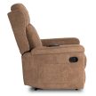 Massage Recliner Chair Brown Corduroy SEBASTIAN