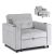 SOLOR Recliner Armchair Grey Corduroy Upholstery