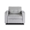 SOLOR Recliner Armchair Grey Corduroy Upholstery