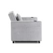 SOLOR Recliner Armchair Grey Corduroy Upholstery