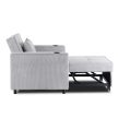 SOLOR Recliner Armchair Grey Corduroy Upholstery