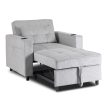 SOLOR Recliner Armchair Grey Corduroy Upholstery