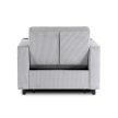 SOLOR Recliner Armchair Grey Corduroy Upholstery