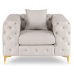 Fotel egyszemélyes kivitelben, krém színben, bársony kárpittal SORRENTO
