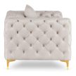 Fotel egyszemélyes kivitelben, krém színben, bársony kárpittal SORRENTO