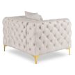 Fotel egyszemélyes kivitelben, krém színben, bársony kárpittal SORRENTO
