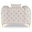 Fotel egyszemélyes kivitelben, krém színben, bársony kárpittal SORRENTO