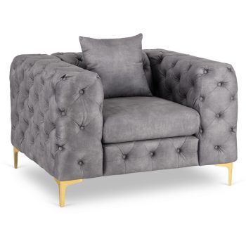   Fotel egyszemélyes kivitelben, szürke színben, bársony kárpittal SORRENTO