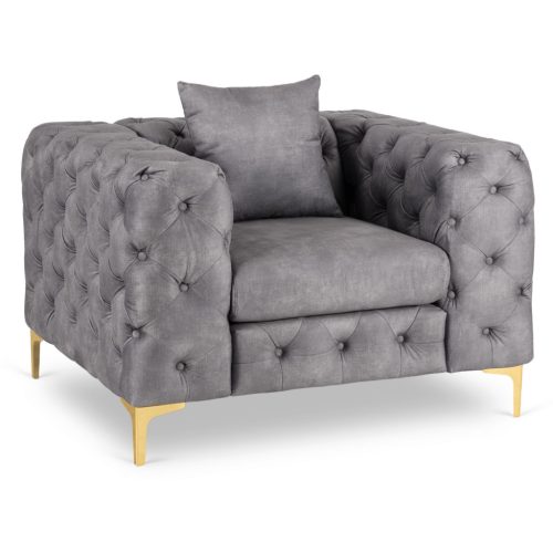 Fotel egyszemélyes kivitelben, szürke színben, bársony kárpittal SORRENTO