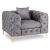 Fotel egyszemélyes kivitelben, szürke színben, bársony kárpittal SORRENTO