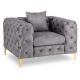 Fotel egyszemélyes kivitelben, szürke színben, bársony kárpittal SORRENTO