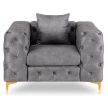 Fotel egyszemélyes kivitelben, szürke színben, bársony kárpittal SORRENTO