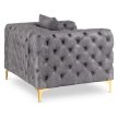 Fotel egyszemélyes kivitelben, szürke színben, bársony kárpittal SORRENTO