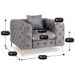 Fotel egyszemélyes kivitelben, szürke színben, bársony kárpittal SORRENTO