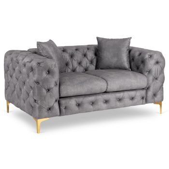   Kétszemélyes kanapé szürke színben, bársony kárpittal SORRENTO 2S