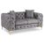 Kétszemélyes kanapé szürke színben, bársony kárpittal SORRENTO 2S