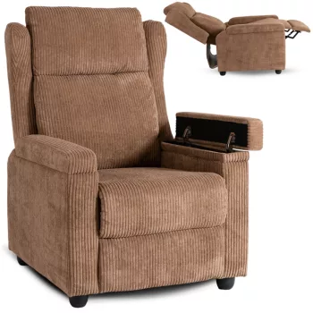 Fotel Rozkładany SPENCER Brązowy Sztruksowy