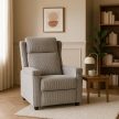 SPENCER Recliner Armchair Grey Corduroy Upholstery