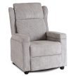 SPENCER Recliner Armchair Grey Corduroy Upholstery