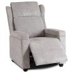 SPENCER Recliner Armchair Grey Corduroy Upholstery