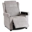 SPENCER Recliner Armchair Grey Corduroy Upholstery