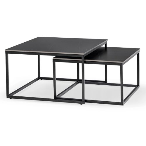 Dohányzóasztal szett ARON fehér márvány/arany