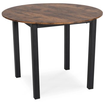   Étkezőasztal 100 cm méretben, rusztikus tölgy/fekete színben TEO